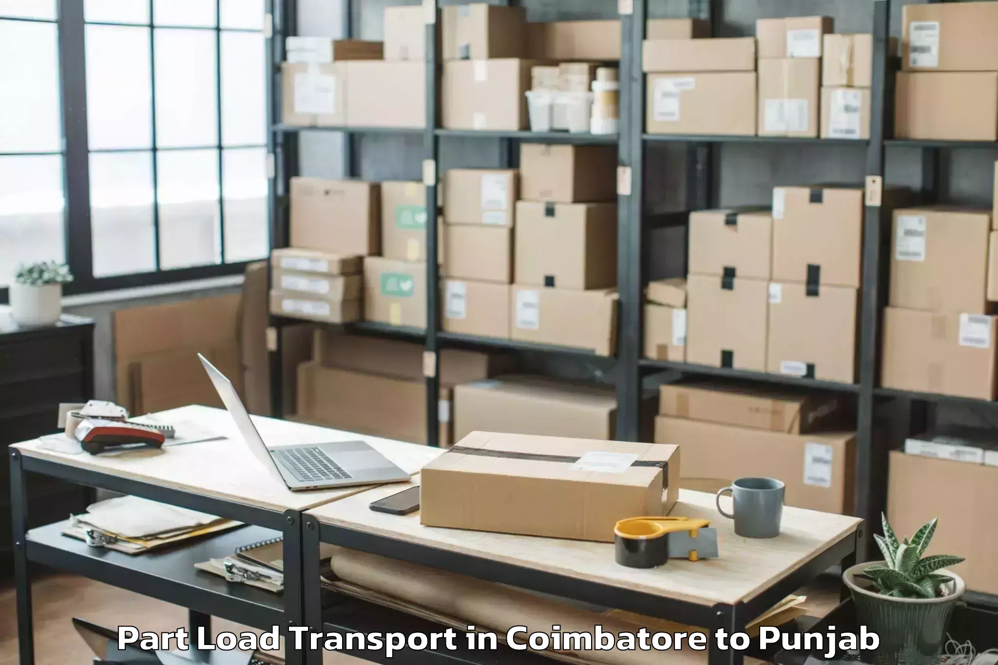 Reliable Coimbatore to Barnala Part Load Transport